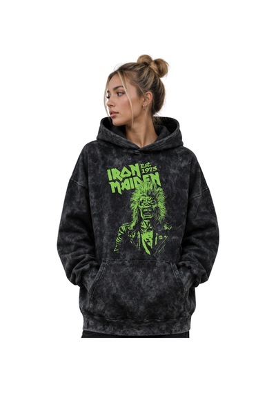 Sevbano Iron Maiden Rock Metal Müzik Grubu Baskılı Unisex Oversize Premiu Siyah