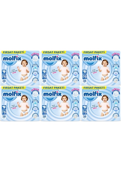 Molfix Bebek Bezi Beden:6 15+kg Extra Large 228 Adet 6'lı