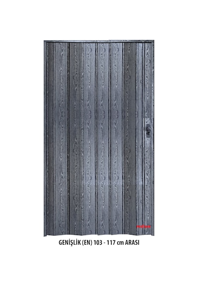 Penguen Akordiyon Kapı Antrasit Renk En 103-117 Cm - Boy 220 Cm