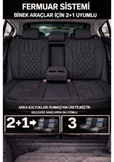 Dacia Logan 2004 Ve Sonrası Uyumlu Zerafet Serisi Siyah 5'li Ortopedik Koltuk Minderi 17578750