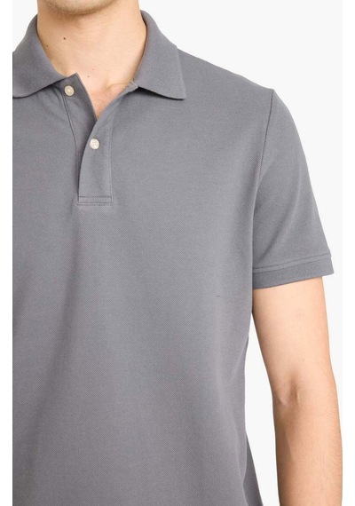 Defacto %100 Pamuk Polo Tişört E9504ax26spgr206 Gri-gr206