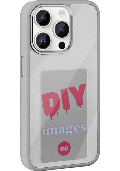 Apple Uyumlu iPhone 14 Pro Max Kılıf Ekranı Yansıtan Zore Akıllı Nfc Kapak Gri