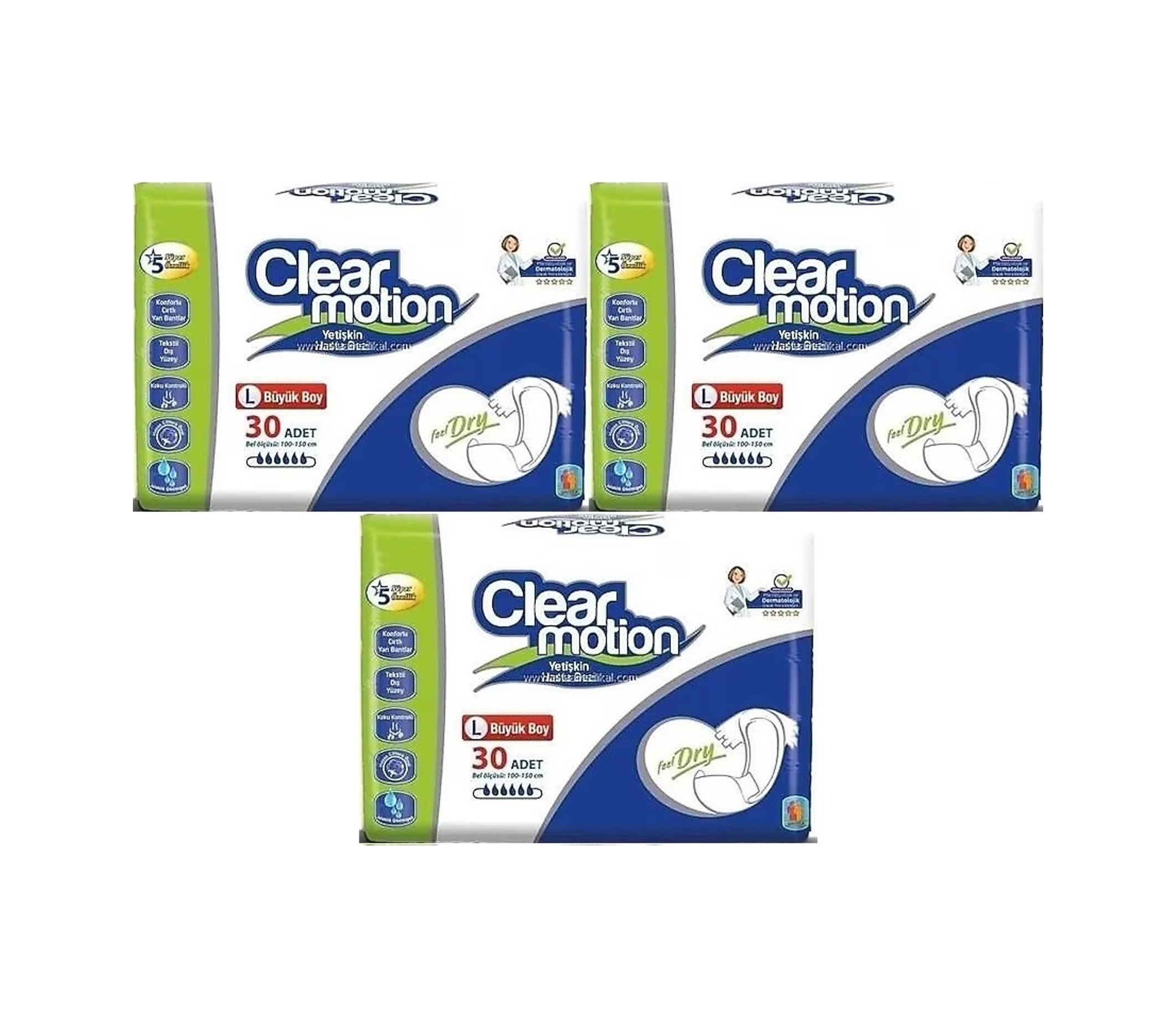 Clearmotion Yetişkin Hasta Bezi Bel Bantlı L Büyük Large 90 Adet L