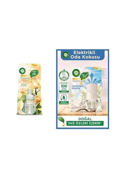 Air Wick Elektrikli Oda Kokusu Yedek Şişe Vanilya Ve Air Wick Elektrikli Oda Kokusu Esansiyel Yağlar Cihaz + Yedek Şişe Temizliğin Esintisi Diğer
