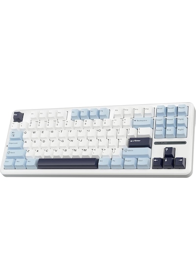 Aula F87 Pro Mekanik Rgb Tkl Graywood V3 Switch Kablosuz Makrolu Hot Swap Klavye Açık Mavi