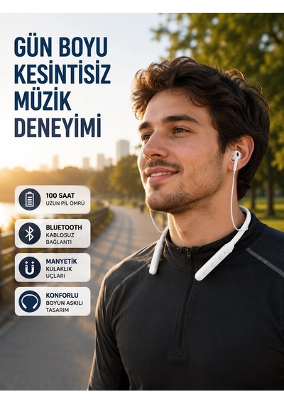 Uzun Süre Dayanıklı Manyetik Başlıklı Bluetooth Kulaklık Renkli