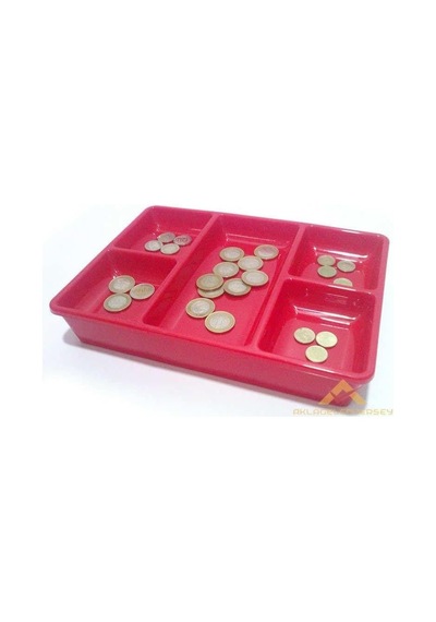 Kasa İçi Kullanışlı Para Kutusu 20x27cm Çift Üniteli 5 Bölme Çekmece İçi Bozuk Ve Kağıt Para Kutusu Genel