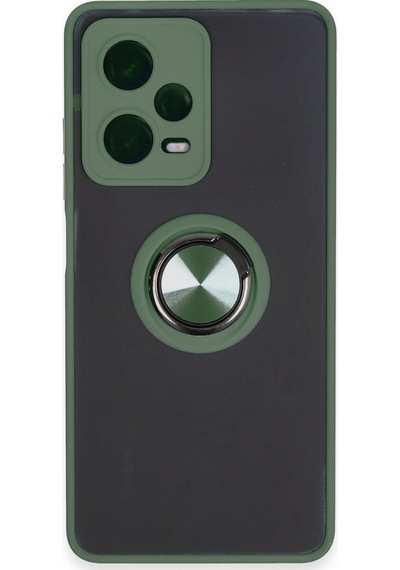 Newface - 972 - Xiaomi Redmi Note 12 5g Kılıf Montreal Yüzüklü Silikon Kapak - Csmo-tex - - Yeşil
