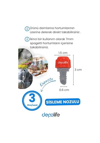 Bahçe Balkon Veranda Sera Bitki Çiçek Damlama Nemlendirme Sulama Sisleme Püskürtme Hortum Sistemi