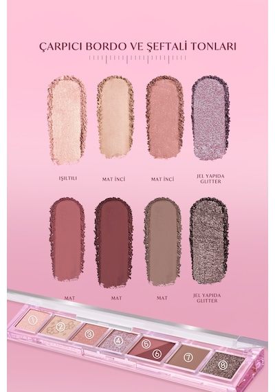 Perıpera All Take Mood Palette 008 Burgundy But With Peach Flower