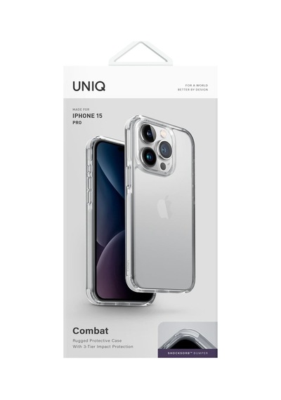 Apple Uyumlu iPhone 15 Pro Kılıf Combat Serisi Üç Katmanlı Koruma Shocksorb Teknolojisi Koruyucu Kapak Clear Apple Uyumlu iPhone 15 Pro Kılıf Combat Serisi Üç Katmanlı Koruma Shocksorb Teknolojisi Koruyucu Kapak Clear
