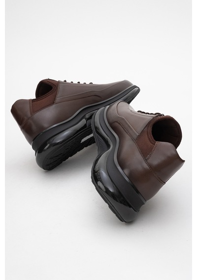 Dericlub Erkek Kalın Taban Comfort Sneaker Gerçek Deri Cr 2440 Kahverengi Kahverengi