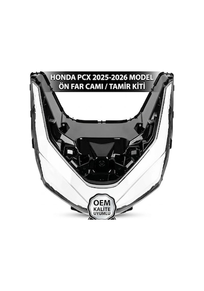 Honda Pcx 125 Far Camı Değişim Lensi Kırık Far Tamir Camı Şeffaf 2025-26 Supermto