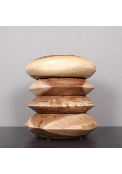 Stone Doğal Renk Mungur Sehpa 42x43 Cm Bej