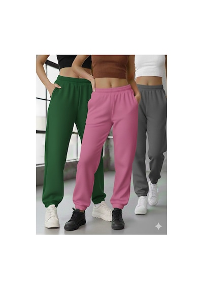 Stil X Kadın Eşofman Altı, Pastel Renkler, Üçlü Takım Çok Renkli-yeşil-pembe-gri Stil X Kadın Eşofman Altı, Pastel Renkler, Üçlü Takım Çok Renkli-yeşil-pembe-gri