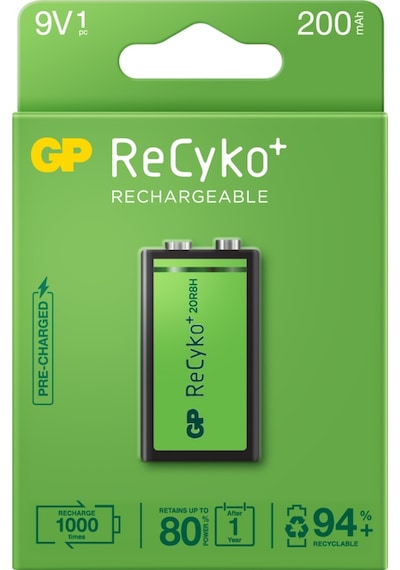 GP ReCyko Batteries 200 mAH 9V Şarjlı Pil