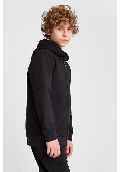 Lescon Çocuk Fermuarlı Kapüşonlu Sweatshirt 25s-3263-25n Siyah