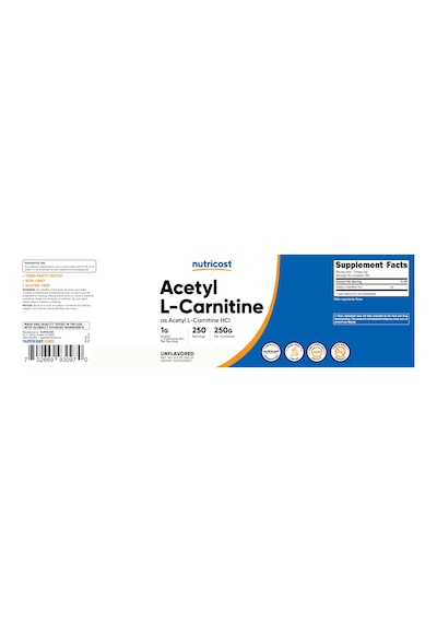 Nutricost Acety L-carnitine Fat Burner 250 Gr -250 Servis