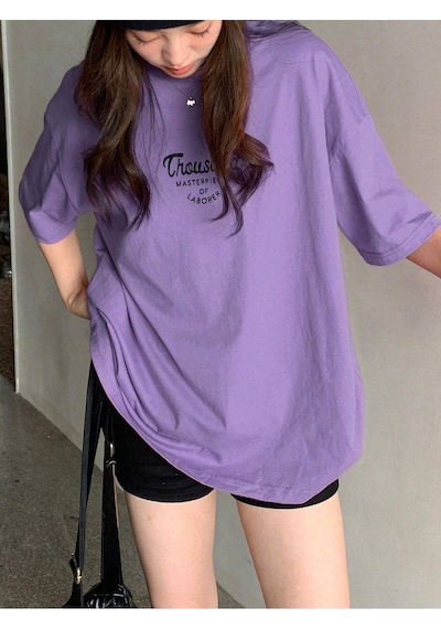 Uyguntarz Unisex Thousand Baskılı Tasarım Tshirt Mor