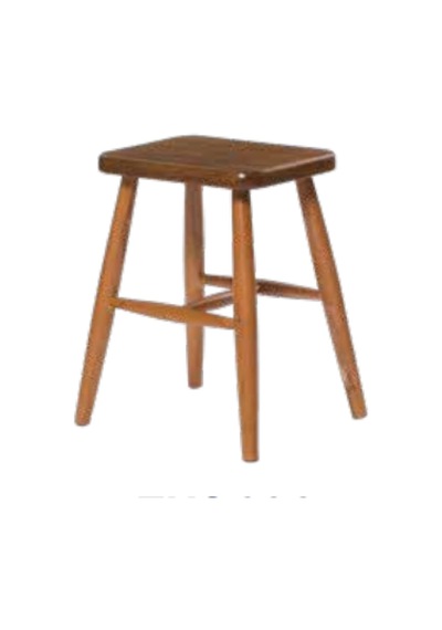 Tabure Zus286 Klasik Model Ahşap Kayın İskelet Ceviz Boya Kare Oturum Cafe Vintage Tarz El Yapım