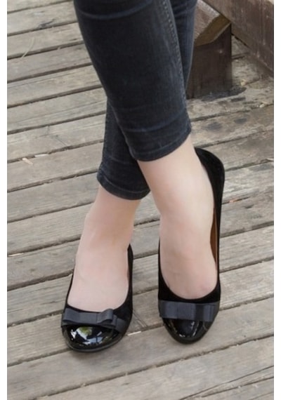 Fox Shoes Siyah Kadın Babet 8726019502