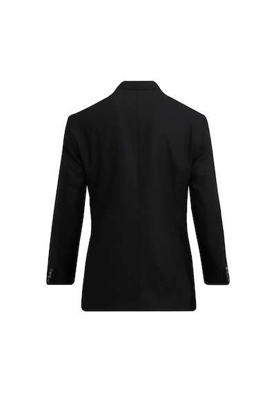 Uki Siyah Comfort Fit , Mono Yaka, 2 Düğme Çift Yırtmaç Çizgili Klasik Takım Elbise
