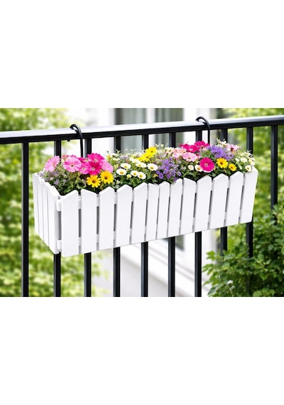 Omnipazar Ozn-616 Efes Askılı Balkon Saksı Takımı 9 Litre No:2 Beyaz