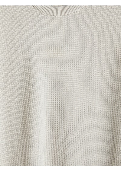 Lcw Vision Bej Regular Fit Bisiklet Yaka Erkek Triko Kazak