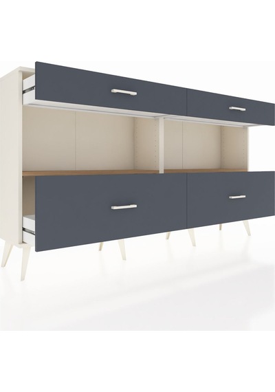 Arges Konsol 2 Raflı 4 Çekmeceli 176x30x99 Aytaşı-çam/antrasit Aytaşı-çam/antrasit