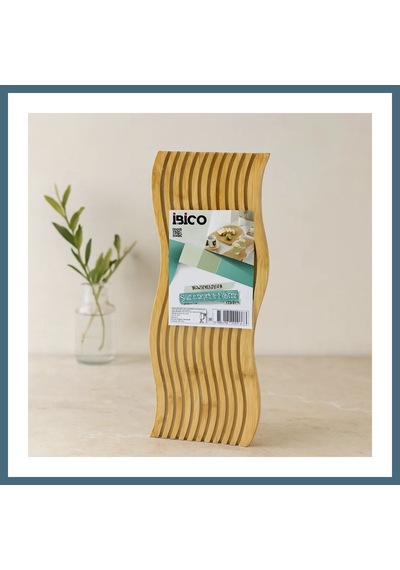Agc Uygun Sepet Bambu Servis Sunum Tahtası 17x39x1.5 Cm Çift Yüzlü Dalgalı/kanallı Agc Çok Renkli