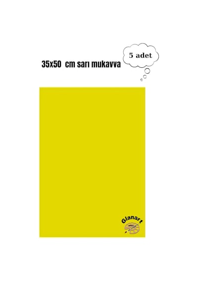 35x50 Cm Sarı Renk Mukavva Kartonu 5 Adet