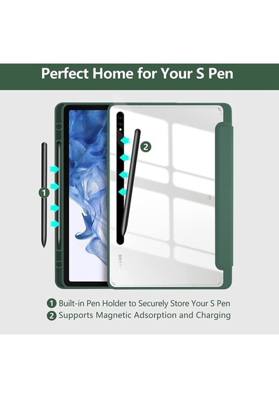 Samsung Galaxy Uyumlu Tab S9 Fe Plus / S9 Plus 12.4" Kılıf Grafiti Şeffaf Kalem Bölmeli X810 X610 X816 X616 X818