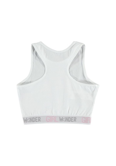 Civil Girl Wonder Baskı 8-12 Yaş Büstiyer Beyaz