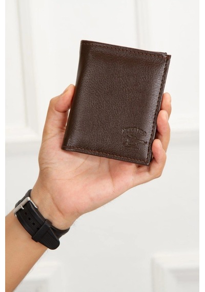 Tuldar Erkek Deri Bozuk Para Hazneli Kartlık Cüzdan 10x12cm Tul515 Kahverengi