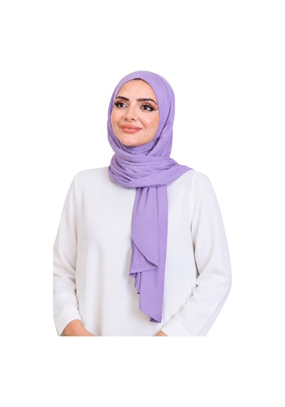 Modish Group Penye Boyun Kapamalı Şal Başörtü Hazır Giyim Turban Esnek Jersey Şal Lila