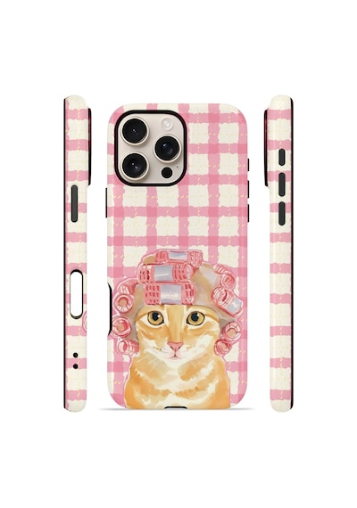 Apple iPhone Uyumlu 16 Pro Max Vorian Çift Katmanlı Magsafe Kılıf Pink Picnic Cat