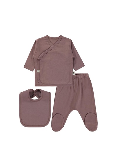 Civil Baby 3'lü Basic Zıbın Takımları - Kahve
