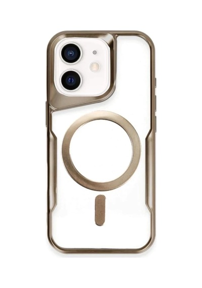 İphone 12 Kılıf Boyi Magsafe Silikon Kapak - Kahverengi