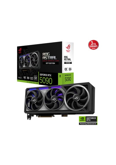 Asus Rog-astral-rtx5090-o32g-btf-gamıng, 32gb, 512bit, Gddr7, 2xhdmı, 3xdp Gamıng Ekran Kartı
