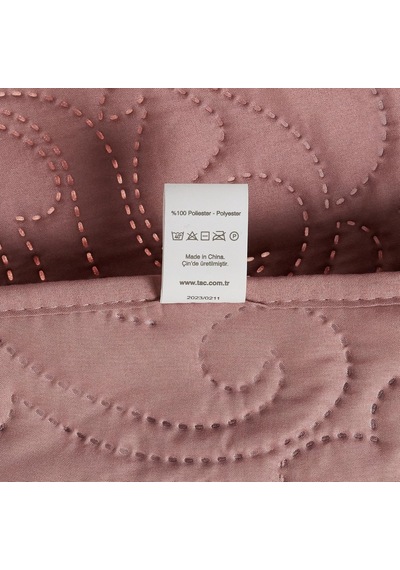 Taç Gala Kendinden Desenli%100 Polyester Yatak Örtüsü Seti, Pembe, Tek Kişilik Çok Renkli