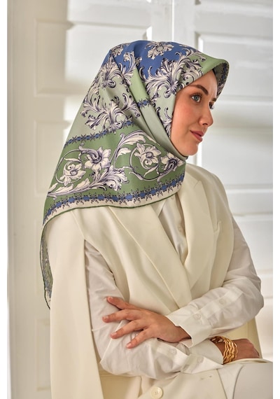 Silk Home Twill İpek Eşarp 11482-17 Yeşil, İndigo, Taş, Gri, Antrasit