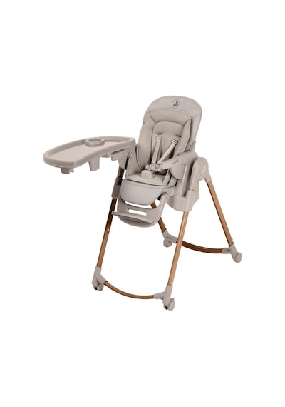 Maxi-Cosi Minla Plus 6'sı Bir Arada Ahşap Görünümlü 4 Tekerlekli Mama Sandalyesi Beige