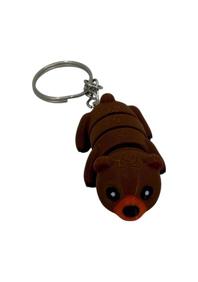Renkli 3d Sevimli Ayı Hayvan Figürü Anahtarlıklar - Eğlenceli Ve Şık Tasarım 5-5,5 Cm Kahverengi
