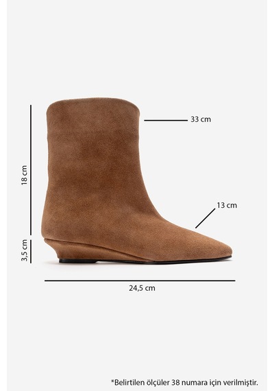 Luvishoes Nacho Toprak Süet Hakiki Deri Kadın Bot Toprak