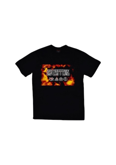 Stoned&Fame Unisex Siyah Led Zeppelin Baskılı T-shirt SIYAH Siyah
