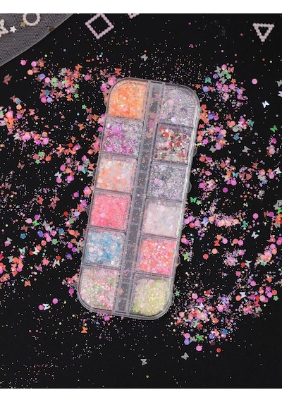 Karanlıkta Parlayan Floresan Tırnak Süsleme Folyo Pulları Kelebekler Yıldızlar Nail Art