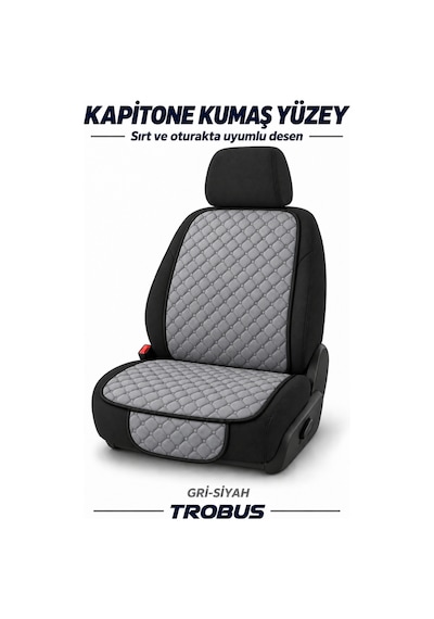 Trobus Fiat Egea Bütün 2015+ Kapitone Minder 5'li Gri Siyah