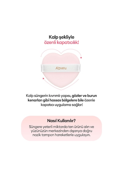 Kalp Şekilli Makyaj Süngeri A'pıeu Juicy Pang Heart Puff