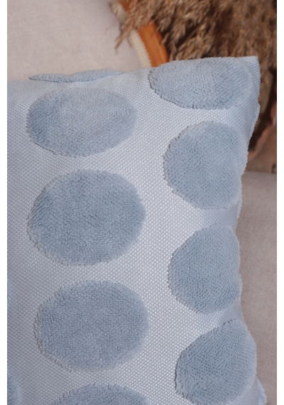 Luna Welsoft Jakarlı Dekoratif Kırlent Kılıfı 43x43 Cm - Ztluna0 Mavi