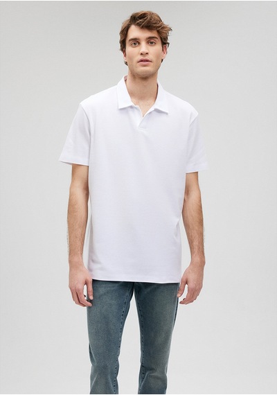 Mavi - Beyaz Polo Tişört 0611904-620 Beyaz